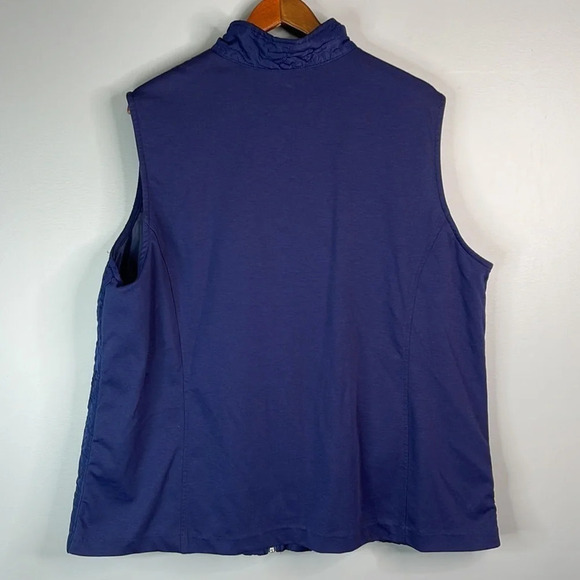 ALIA Quilted Lightweight Vest Blue Pockets Zipper Transitional Size 24W - Picture 6 of 9